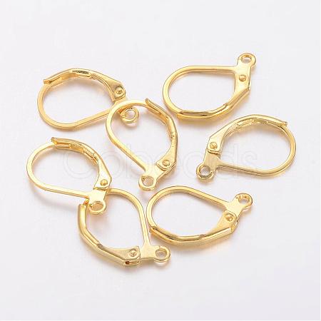 Brass Leverback Earring Findings KK-H670-G-NF-1