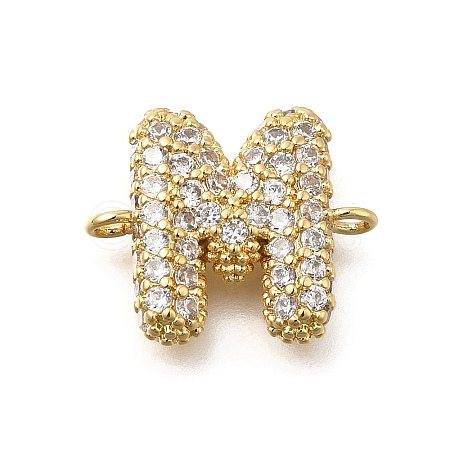 Brass Micro Pave Cubic Zirconia Letter Links KK-I717-04M-1