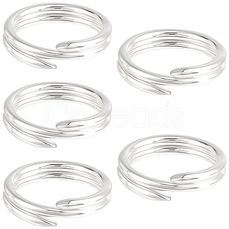5Pcs 925 Sterling Silver Split Jump Rings STER-BBC0009-45B-1