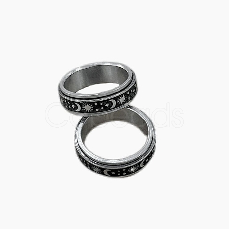 201 Stainless Steel Rotating Fidget Band Ring MATO-PW0001-059E-05-1