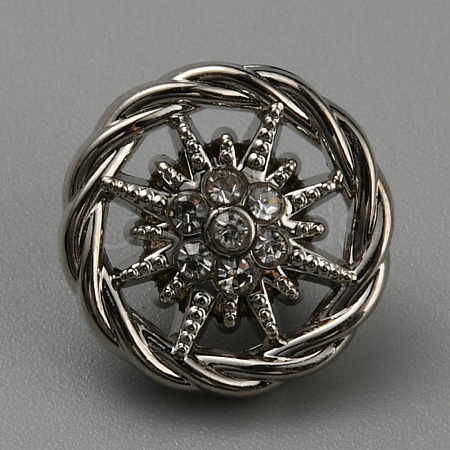 Glass Rhinestone Shank Buttons BUTT-WH0029-23-1