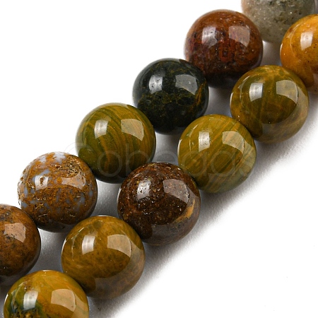 Natural Ocean Jasper Beads Strands G-P503-6MM-07-1