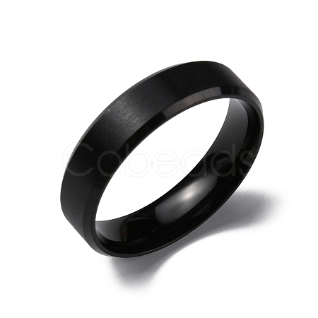 PVD Vacuum Plating Matte Style 304 Stainless Steel Wide Band Finger Rings for Women Men RJEW-WH0009-14F-EB-1