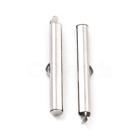 Non-Tarnish 304 Stainless Steel Slide On End Clasp Tubes STAS-C044-08D-P-1