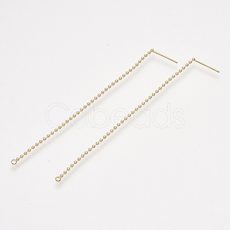 Brass Stud Earring Findings X-KK-T035-126G-1