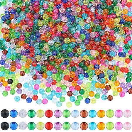 1500Pcs 15 Colors Transparent Acrylic Beads TACR-SZ0001-21A-1