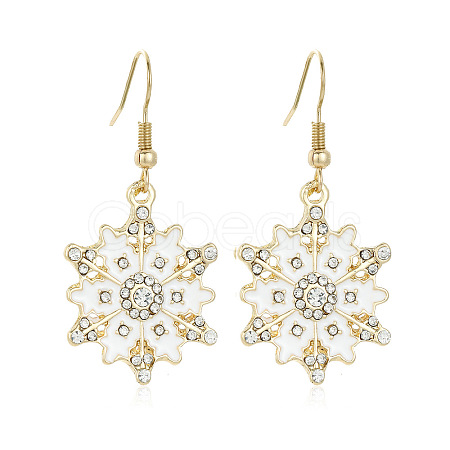 Snowflake Alloy Enamel Dangle Earrings FS-WGD9918-20-1