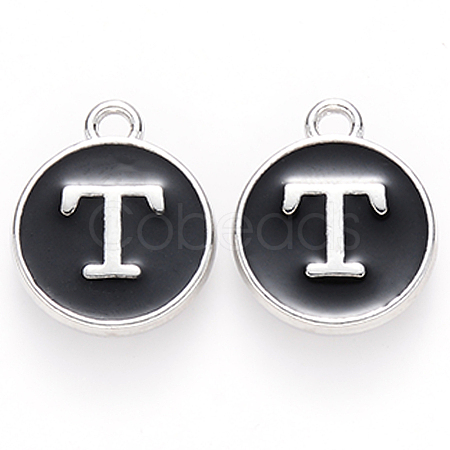 Platinum Plated Alloy Charms LS-ENAM-S118-02T-P-1