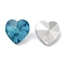 Glass Rhinestone Cabochons, Pointed Back & Back Plated, Heart, Sky Blue, 14x14x8mm