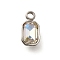 304 Stainless Steel Pendants, with Rhinestone, Stainless Steel Color, Rectangle, Crystal, 10.5x5.5x3.5mm, Hole: 1.8mm