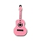 Guitar Shape Acrylic Big Pendants, with Glitter Powder, Pink, 64x26x4.5mm, Hole: 1.5mm