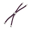 Twisted Nylon Cord Silder Bracelets, Link Bracelet Making for Connector Charm, with Long-Lasting Plated Platinum Brass Cord End & Alloy Tree of Life, Purple, 8-3/4~8-7/8 inch(22.2~22.6cm), Hole: 2mm