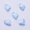 Acrylic Pendants, Imitation Pearl, Heart, Faceted, Light Blue, 11x9x4mm, Hole: 0.5mm