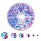 Rainbow ABS Plastic Imitation Pearl Beads, Gradient Mermaid Pearl Beads, Round, Medium Orchid, 3mm/4mm/6mm/8mm/10mm/12mm, Hole: 1~2mm, 564pcs/box