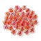 UV Plating Rainbow Iridescent Transparent Acrylic Beads, Two Tone, Flower, Red, 15.5x16x9mm, Hole: 3mm