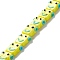 Handmade Lampwork Beads Strands, Robot Head, Yellow, 13.5~14x10~17x7~8mm, Hole: 1mm, about 20pcs/strand, 11.30 inch(28.7cm)