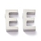 Tarnish Resistant 304 Stainless Steel Charms, Alphabet, Stainless Steel Color, Letter.E, 8x4.5x3mm, Hole: 1.8mm