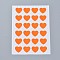 Kraft Paper Stickers, Self Adhesive Inkjet Printing Labels, Heart, Orange, 120x88mm, heart: 14x16mm, about 24pcs/sheet, 12sheets/bag