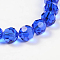 Imitation Austrian Crystal Bead Strands, Grade AAA, Faceted Round, Blue, 5mm, Hole: 0.7~0.9mm, about 80pcs/strand, 15.7 inch