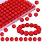 80Pcs Round Silicone Focal Beads, Chewing Beads For Teethers, DIY Nursing Necklaces Making, Red, 15mm, Hole: 2mm