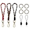 3Pcs Boho Macrame Wristlet Keychain Keying, Handmade Braided Tassel Wrist Lanyard with Portable Anti-Lost Mobile Rope for Women, Black, 19cm, 3 colors, 1pc/color