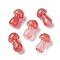 Synthetic Cherry Quartz Glass GuaSha Stone, Gua Sha Scraping Massage Tool, for SPA Relaxing Meditation Massage, Mushroom Shaped, 36.5~37.5x21.5~22.5mm