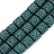 Synthetic Lava Rock Beads Strands, Dyed, Column, Teal, 10x10mm, Hole: 2mm, about 39pcs/strand, 15.35 inch(39cm)