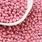 6/0 Glass Seed Beads, Opaque Colours Luster, Teardrop, Pearl Pink, 4~5x4~4.5x3~4mm, Hole: 0.8~0.9mm, about 5625pcs/pound