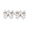 Non-Tarnish 304 Stainless Steel Charms, Bowknot Charm, Stainless Steel Color, 13.5x15x3mm, Hole: 1.8mm