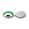 304 Stainless Steel Beads, with Enamel, Stainless Steel Color, Eye, Green, 8x13.5x3mm, Hole: 1.8mm