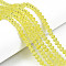 Glass Beads Strands, Faceted, Rondelle, Yellow, 6x5mm, Hole: 1mm, about 84~85pcs/strand, 16.34~16.54 inch(41.5~42cm)