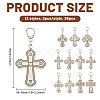 36Pcs 12 Styles Unfinished Wood Cross Keychain DIY-GL0006-34-2