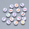 Craft Acrylic Horizontal Hole Letter Beads SACR-S201-11J-1