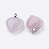 Natural Rose Quartz Pendants G-E434-04P-1