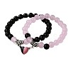 2Pcs Alloy Magnetic Heart Charm Bracelets FS-WGCA466-03-3