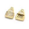 Brass Micro Pave Cubic Zirconia Charms KK-L184-11G-2