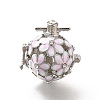 Alloy Crystal Rhinestone Bead Cage Pendants ENAM-M047-02P-D-1