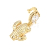 Brass Micro Pave Clear Cubic Zirconia Pendants KK-Z151-12G-01-2