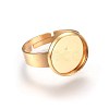 Ion Plating(IP) Adjustable 201 Stainless Steel Finger Rings Components STAS-G187-01G-12mm-1