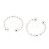 Rhodium Plated 925 Sterling Silver Cuff Earrings EJEW-H124-10P-2