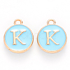 Golden Plated Alloy Enamel Charms X-ENAM-S118-04K-1