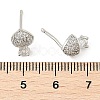 Brass Micro Pave Clear Cubic Zirconia Stud Earrings EJEW-R016-26P-13-5