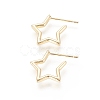 Brass Stud Earrings LS-EJEW-F245-02G-1
