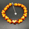 Valentine's Day Acrylic Bead in Bead Heart Beaded Necklaces with Alloy End Chains FS-WG4CF83-08-1