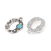 Synthetic Turquoise & Alloy Pendants PALLOY-H146-01AS-O-2