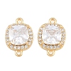 Brass Micro Pave Clear Cubic Zirconia Connector Charms CU-CBA7BFE-01A-G-1