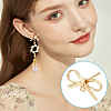 24Pcs 2 Colors Bowknot Brass Stud Earring Findings KK-BC0013-68-6