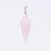 Natural Rose Quartz Pendants G-P236-06-2