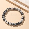 Natural Netstone Bead Stretch Bracelets X-BJEW-K212-B-021-1