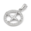 304 Stainless Steel Micro Pave Cubic Zirconia Pendants STAS-D112-03P-01-2